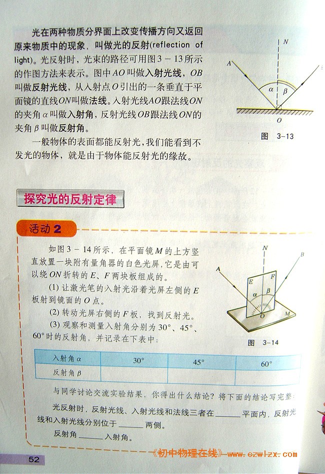 3.2探究光的反射定律2