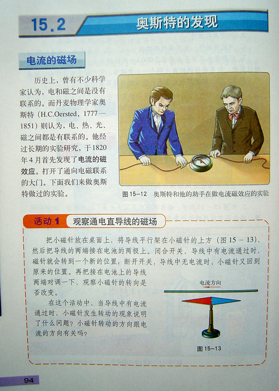 2008新沪粤版《15.2奥斯特的发现》电子课本1