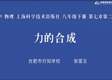 【安徽线上教学】沪科版八年级物理《7.2力的合成》视频（张雪玉）