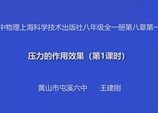 【安徽线上教学】沪科版八年级物理《8.1压力的作用效果 第1课时》视频（王建刚）