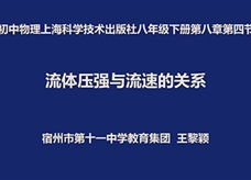 【安徽线上教学】沪科版八年级物理《8.4流体压强与流速的关系》视频（王黎颖）